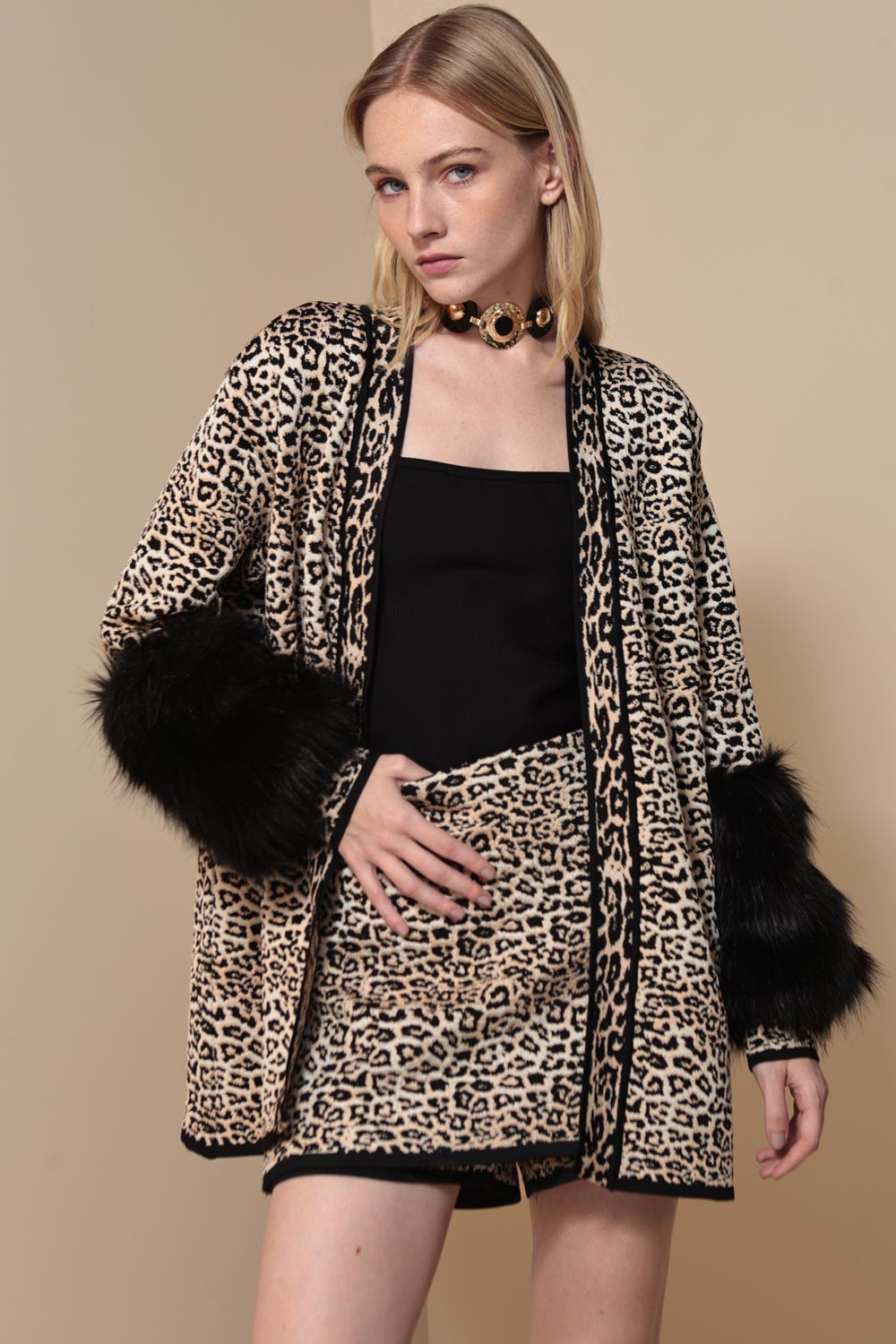 CARDIGAN TRICOT LEOPARD